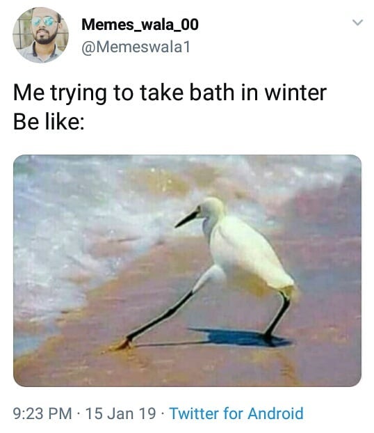 Winter bath meme