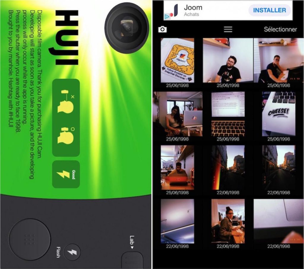 Huji best instagram filter apps