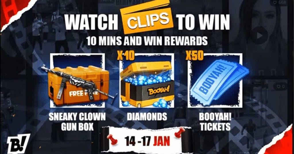 Watch Videos to win diamonds Booyah!