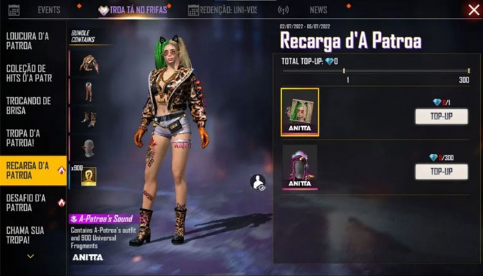 Free Fire MAX New Character Anitta
